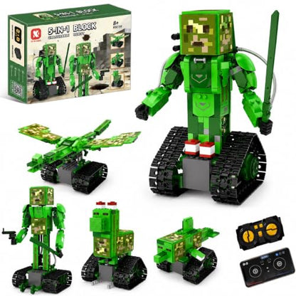 RC Robot Building Kit, 5in1 STEM Coding Robot Toy with APP & Remote Control