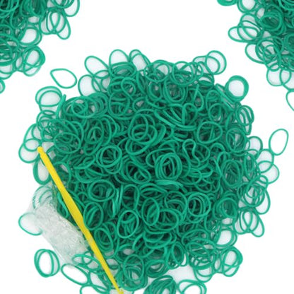 6000-Pack Rubber Loom Bands Making Kit,50PCS S-Clips10-Hooks,Colorful Rubber Bands Refill Kits for Weaving DIY Crafting Gift (Dark Green) - color: Dark Green