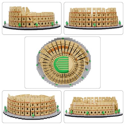Building Blocks Set Roman Colosseum Model Micro Building Blocks 5594 PCS Famous Architecture Model Mini Building Kit, Gift for Kids and Adults - color: Roman Colosseum
