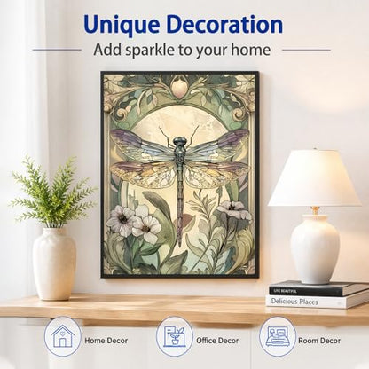 AUKELHJ Dragonfly Diamond Art Kits for Adults, Diamond Painting, 12x16 Inch - color: 06-Dragonfly, size: 12X16 inch