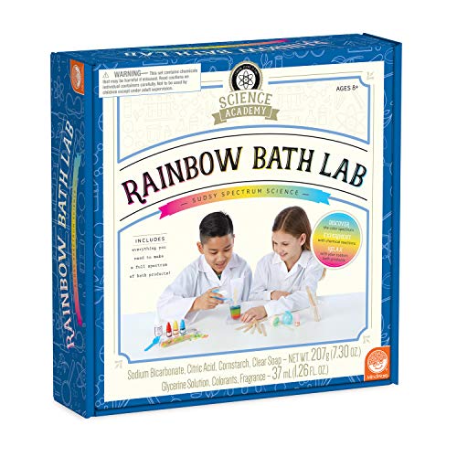 MindWare Science Academy Rainbow Bath Soap lab - Kids & Teens Create 3 Bath Bomb and soap Crafts with Our 27pc Science kit – A Creative DIY Chemistry kit for Both Boys & Girls