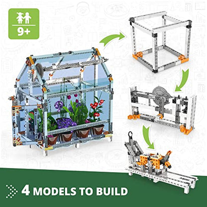 Engino: Discovering STEM - Botanic Laboratory: Photosynthesis, Ventilation & Gardening - 4 Models, Toy Structure Brick Building Set, Snap-Fit, Kids 9+