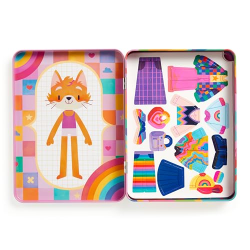 Mudpuppy - Rainbow Fashion Magnetic Tin Play Set for Kids