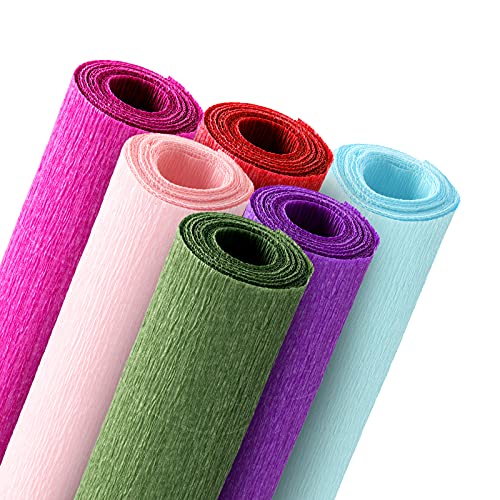 Chrisfall 12 Rolls Crepe Paper Streamers, 8 Feet X 10 Inch, Mixed Colors - color: Mixed Colors