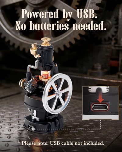 ROKR Thermo Engine Mechanical 3D Puzzle, Lighted DIY Building Set for Adults, Building Kits, Desk Decor & Birthday Gifts, Connectable to Mechmix Series