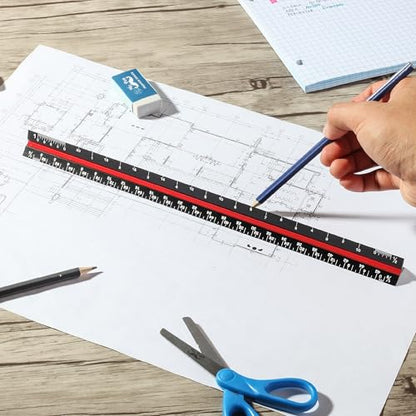 Mr. Pen- Architectural Scale Ruler, 12 Inch, 3 pcs - color: Black & Silver, size: 3 Pack