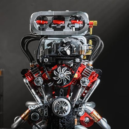 UNCLE BRICK V8 Engine Building Block Set,Mini V8 Engine Kits that Runs,Collectible Set for Adults,Model Engine Gift for Adults,Home or Office Décor Sets for Boys 8-14(2347PCS)