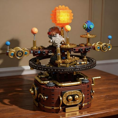 Rotating Solar System STEM Building Kit, Educational Astronomy Toy