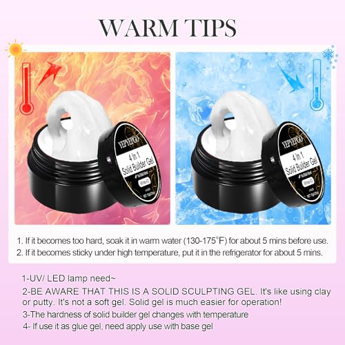 3D Nail Art Gel Clear and White Solid Builder Gel for Nails