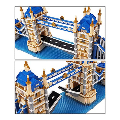 Building Blocks Set, London Tower Bridge Model Micro Mini Blocks, 3800 PCS Architecture Model Kits - color: London Tower Bridge
