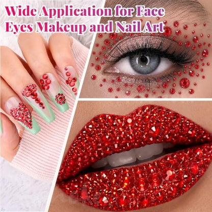 33000Pcs 2-6mm Red Resin Rhinestones for Bedazzling Kit - color: Red 2-6mm