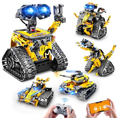 HOGOKIDS 5 in 1 Robot Building Toys for Kids - Remote & APP Controlled Set