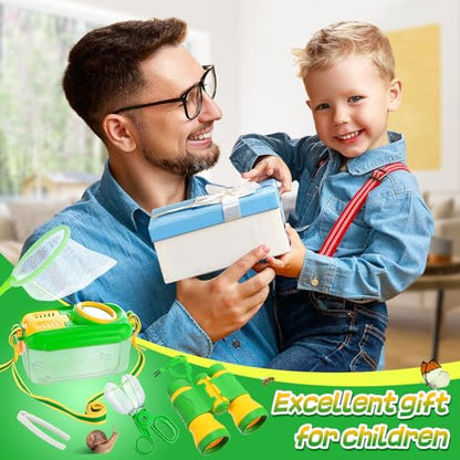 2Sets Bug Catcher for Kids - Sturdy Bugs Catching Kit Gifts with Binoculars Butterfly Net Collector Insect Catcher Tweezer, Bug Habitat Outdoor Explorer Kit for 3 4 5 6 7 8 Children
