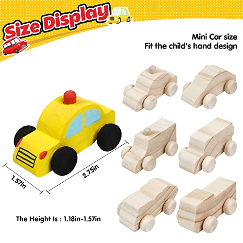WANTKA 12 Pieces Unfinished Wooden Cars Wood DIY Car Toys Wood Crafts Painting Crafts Kit for Student Easy Woodworking Set Family Activities Arts and Crafts Kit for Kids - color: Style 02
