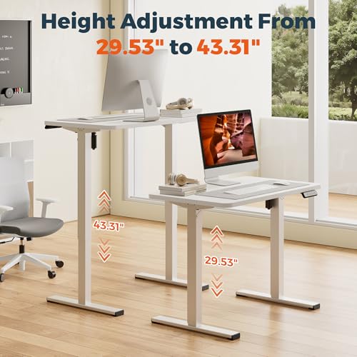 40''x24''One-Piece Adjustable Small Standing Desk for Home Office - color: White, size: 4024