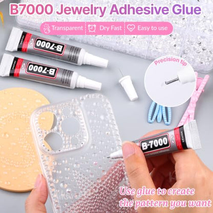 33000Pcs Clear Transparent Resin Rhinestones for Bedazzling Kit - color: Crystal 2-6mm