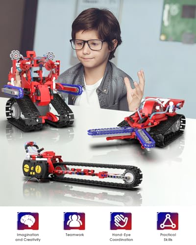 STEM Robot kit for Kids Ages 8-12, 5 In1 Science Building Blocks Kit - color: K96169