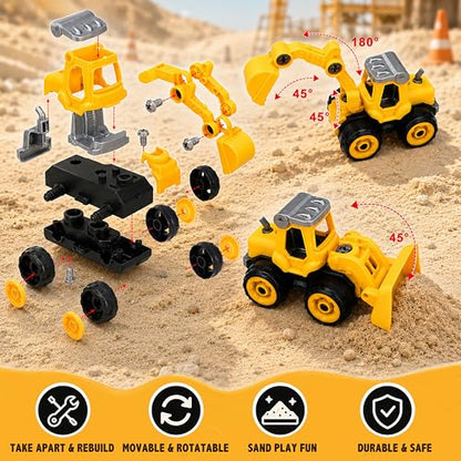 Construction Sensory Bin，Sand Kit Gift for boys girls, Sensory Play Toys - style: Construction