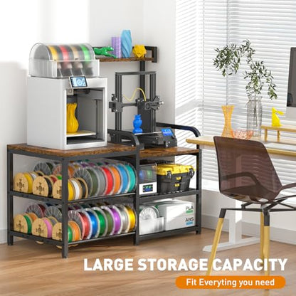 Dual‑Zoned 3D Printer Table with Filament Storage&AMS System Storage Panel.