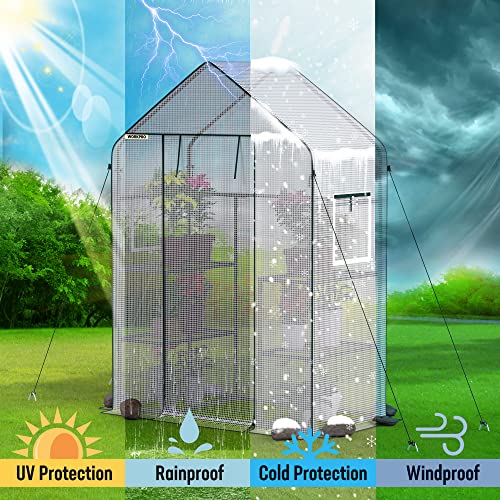 WORKPRO Portable Small Greenhouses(56"x 29"x 77") for Outdoor/Indoor - style: 56" L X 28" W X 77" H- Walk in Small