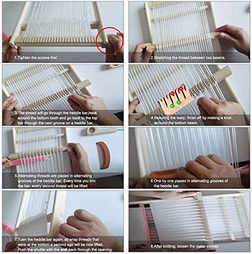 Ayasee Wooden Weaving Loom, Multi-Craft Weaving Frame to Handcraft for Beginners, 15.35x9.84in/39x25cm