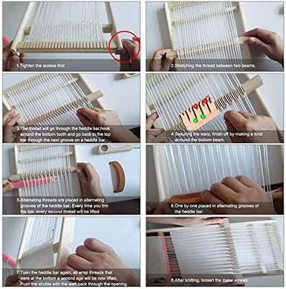 Ayasee Wooden Weaving Loom, Multi-Craft Weaving Frame to Handcraft for Beginners, 15.35x9.84in/39x25cm