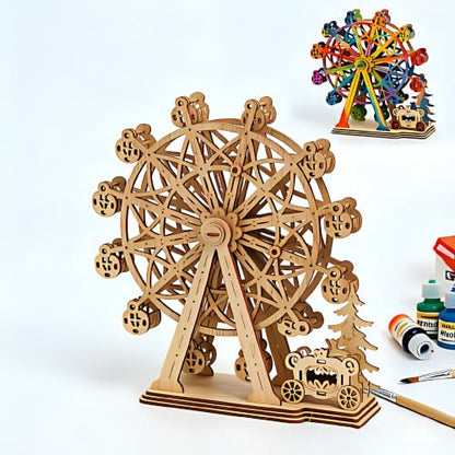 3D Wooden Puzzles for Adults: DIY Ferris Wheel Model Kit - color: Ferris Wheel