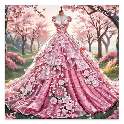 JATOK Diamond Art Kits for Adults, Princess Dress, Special-Shaped Gems - color: Denim
