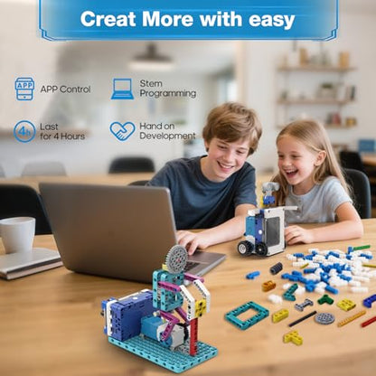 Coding Robot Kit, 10-in-1 BBC Micro:bit Robotics Invertor Kit, Educational Stem Robot Building Kit with APP Control Learn to MakeCode, MicroPython, and Scratch for Age 9+ Girls Boys - style: micro bit