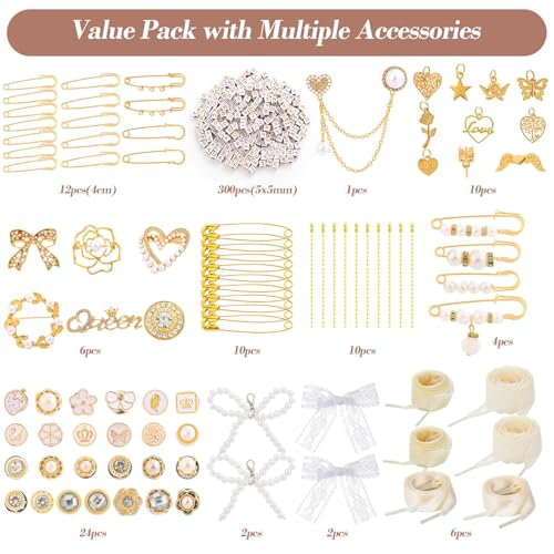 Tetutor 389 pcs Shoe Charms for Sneakers, Junk Socks Charms Kit