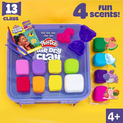 Play-Doh Air Dry Clay Case, Scented Variety Pack, 13 Air-Dry Clays, Fun Molds, Wiggly Eyes, and Sculpting Tool, Arts and Crafts Supplies, Modeling Clay, Fun Kids Activities, Pottery - color: Air Dry Clay Case, size: 13 Pack