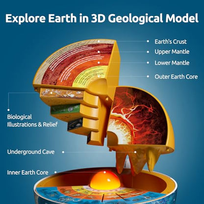 Science Can Globe for Kids, 8" Interactive Globe, STEM Toys for 5 Year Old
