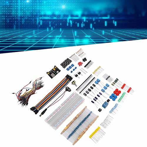 Electronics Component Kit, Starter Fun Assortment with Breadboard Resistor Capacitor Diode Module, for Beginners Learning to Program R3 Development Board