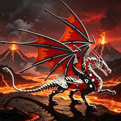3D Metal Model Kits, Mechanical Fire Breathing Dragon 3D Puzzles - color: A2-fire Breathing Dragon