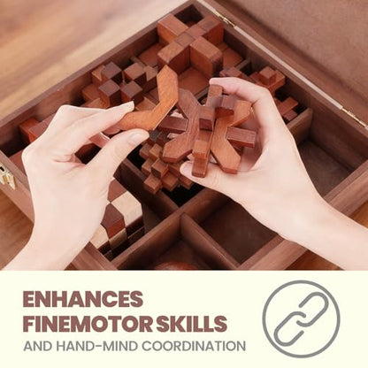 Mytothfy Wooden Brain Teaser Puzzles for Adults Teens, 3D Puzzle Game Toys - color: Style G