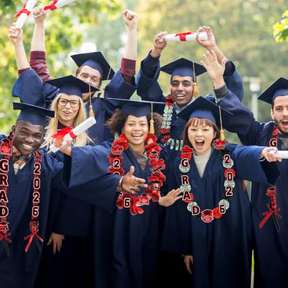 Money Leis for Graduation 2026 - Graduation Leis 2025 Red Graduations Leis - color: Money Leis - Red Black