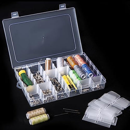 Gospire 2PCS 36 Grids Clear Plastic Jewelry Box Organizer Storage Container - color: Clear-36 Grids*2