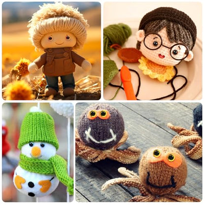 TOAOB 20pcs Sew On Safety Eyes Buttons 9mm 5 Colors Plastic Mushroom Domed Sewing Crafting Eyes for DIY Stuffed Animals Amigurumis Crochet Doll Making - size: 9mm