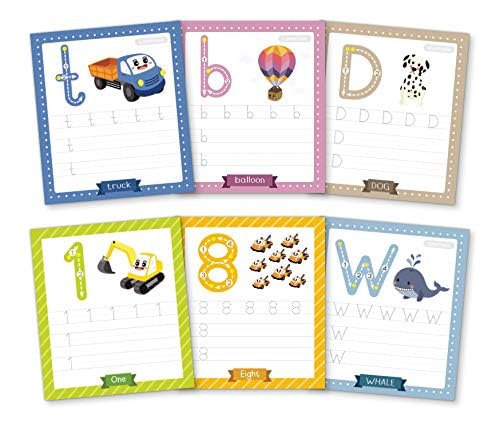 Alphabet & Number Tracing Cards for Ages 3+, Reusable Dry Erase Cards - style: Tracing Cards