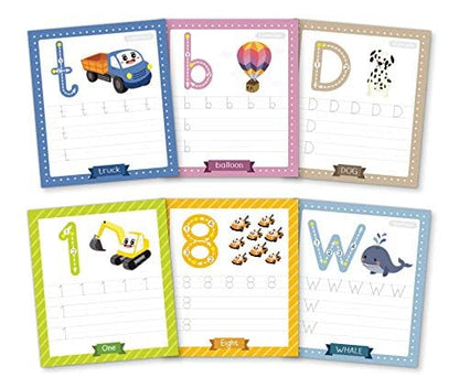 Alphabet & Number Tracing Cards for Ages 3+, Reusable Dry Erase Cards - style: Tracing Cards