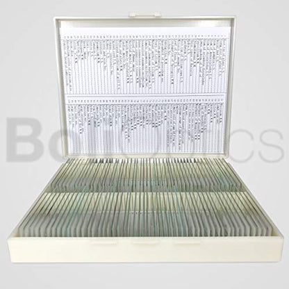 BoliOptics 100 Prepared Microscope Slides General Biology Specimen Set Plant Animal Human Anatomy Cells for Students Hobbyists Beginners Kids Homeschool, SL39901008