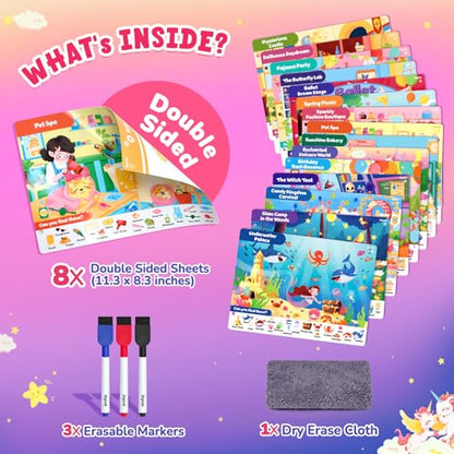 JoyCat Search & Find Activity Books, Educational Toy for Girls Ages 3-6 - style: Girl Themes