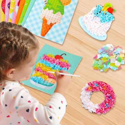 Lonfliness 8 Pcs Dessert Cake Poke in Craft Kits for Kids Mess Free DIY Art - style: Dessert