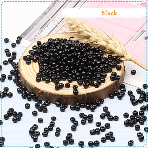 5000pcs Black Glass Seed Beads Bulk -Small Pony Bead, Waist Spacer Beads for Bracelet, Necklace Jewelry Making, DIY Craft Projects(3mm 8/0) - color: Black, size: 3mm