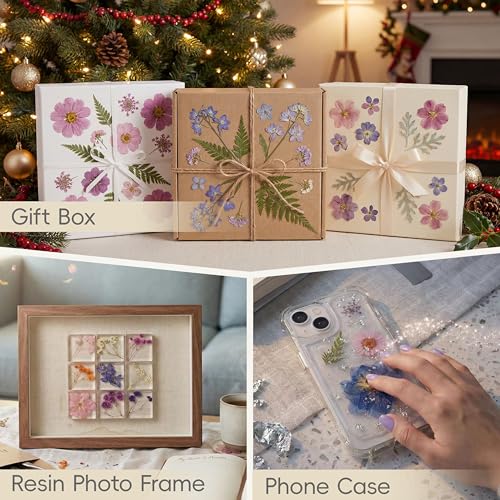 LUXEEASE 100P Purple Dried Pressed Flowers - color: Purple Medley 100p