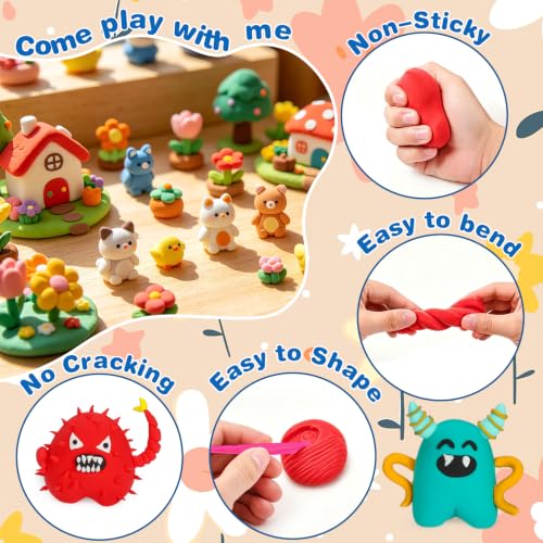 ifergoo Air Dry Clay for Kids - 102 Colors Modeling Magic Foam Clay Kit - color: 102 Colors