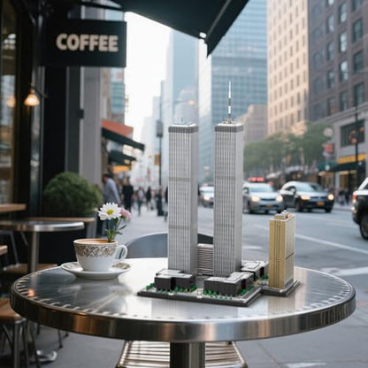 MOC-177998 World Trade Center Building Blocks Set, 1/800 World Famous Architecture Landmark NY City Skyline Construction Toy for Adults, Designed by bru_bri_mocs, 7121PCS