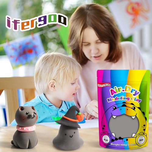 ifergoo 100g Gray Air Dry Clay, 3.5oz DIY Creative Modeling Clay for Kids - color: Gray/100g