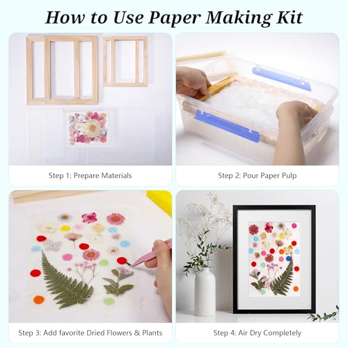 Aboofx Paper Making Kit, A7 Mini Paper Making Screen Frame Kit(3"x4") - size: A7