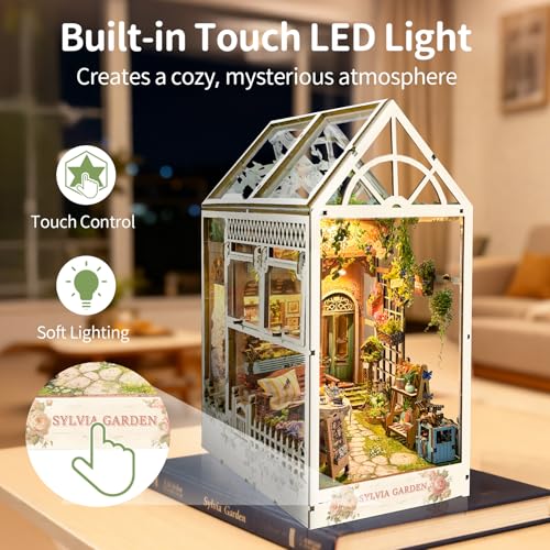 BELEEV Book Nook Kit for Adult and Teens,3D Wooden Puzzle (Sylvia Garden) - color: Sylvia Garden